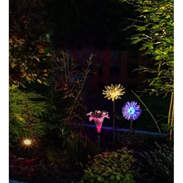 Plastic 1 Inch 1.2V Solar Flower Garden Lights