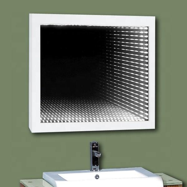 CE IP44 3D salle de bains LED miroir à l'infini avec bandes LED SMD 2835 remplaçables