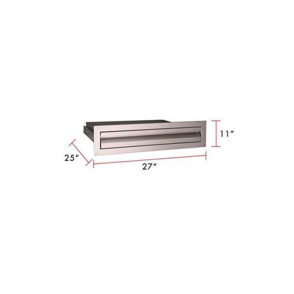 27 Inch BBQ Storage Drawers Outdoor Island Utensil Single Smooth Sliding