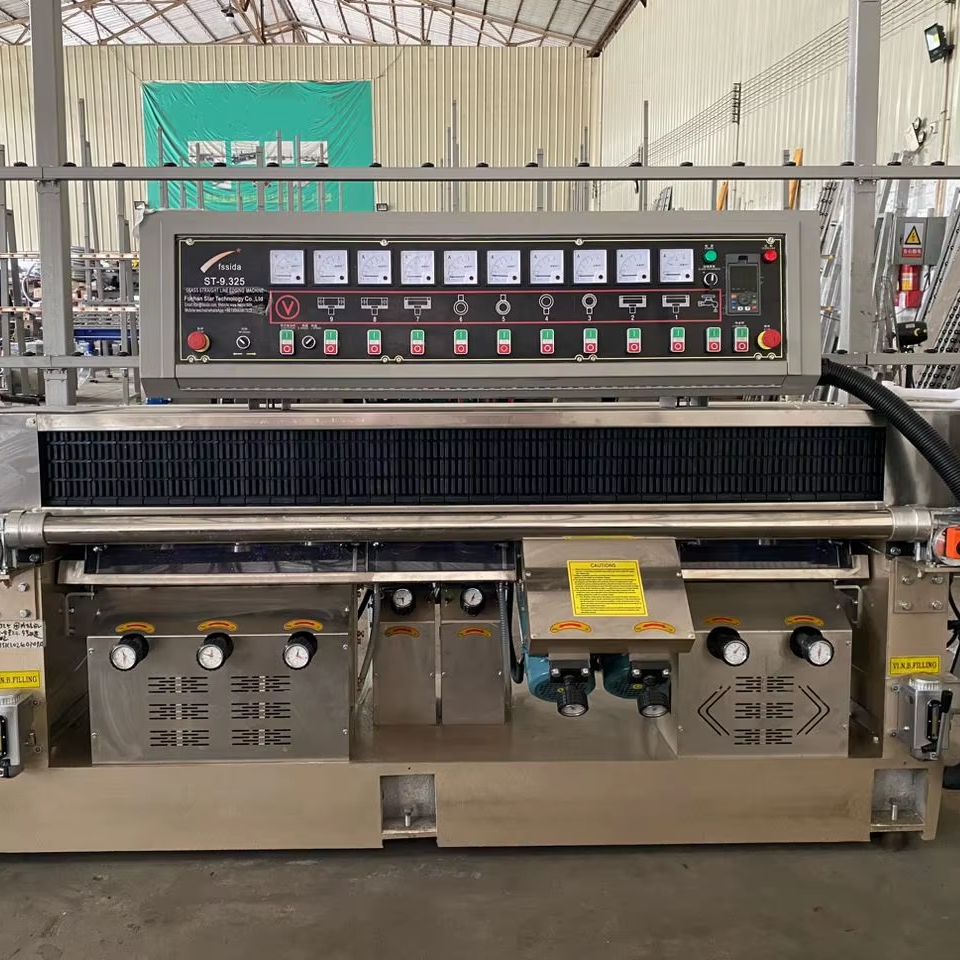 Nine Motor Glass Edging Machine 0-15m/Min For Polishing Glass Edge