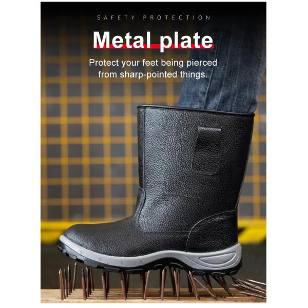 Zapatos de seguridad de cuero industrial para hombres Botas de trabajo para soldadores