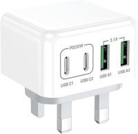 40W 4-Port USB C Wall Charger With Thin Flat Fast Charger Cube PD QC Adapter And Wall Plug For Microphone USB Type C