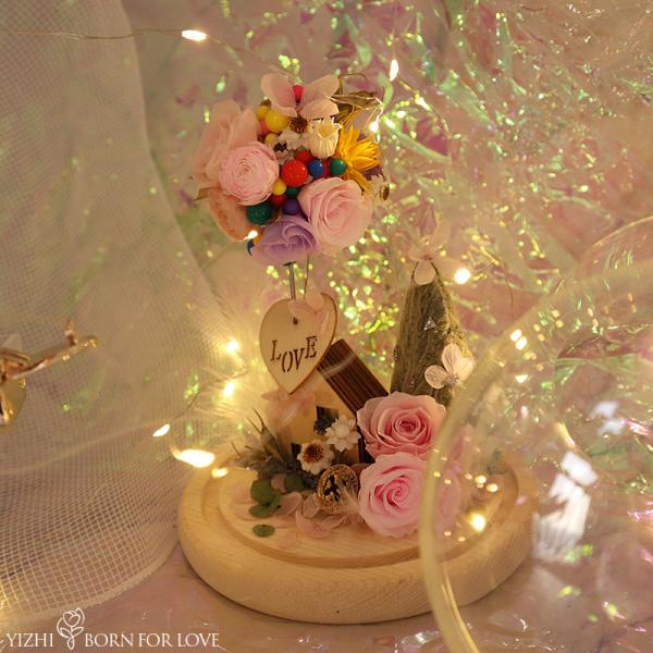 Wedding Gift 3-4 Years Lasting Preserved Rose Flowers In Glass Dome