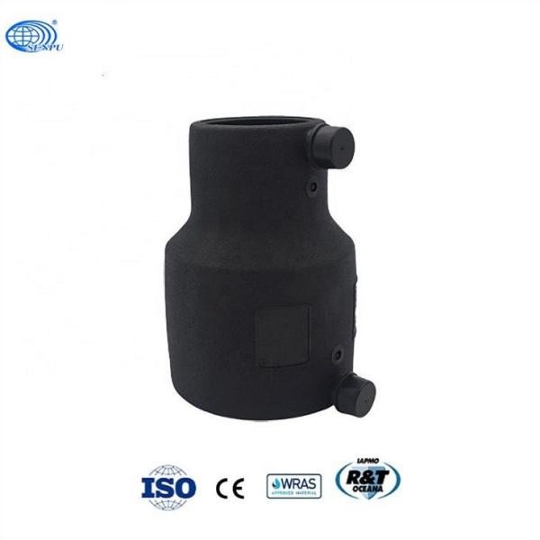 DN20 DN63 Plastic Pipe Fitting Black HDPE Reducing Coupler Socket Fusion Tee