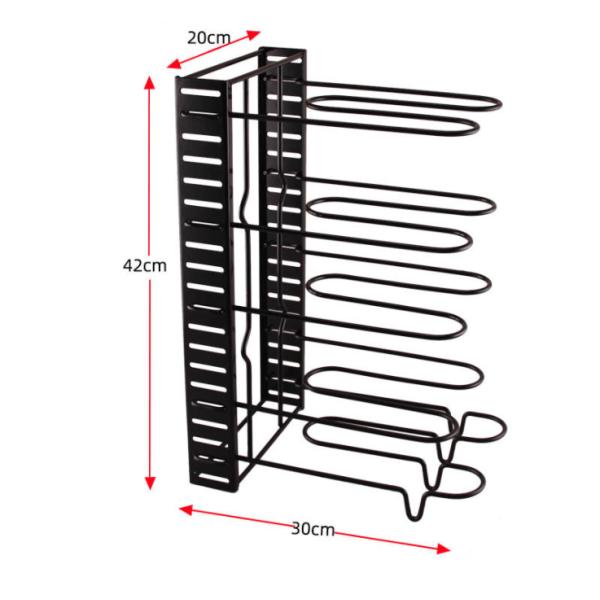 Five Storey Iron 380mm Height Steel Kitchen Basket Rack For Pan Organizing