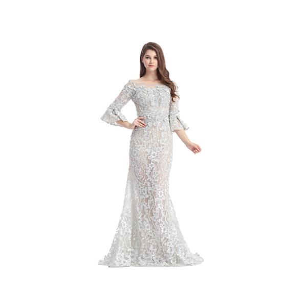 Black Color Embroidery Lace Long Evening Gowns / Sleeveless Prom Party Dress