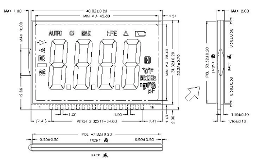 Дисплей метра дисплея STN LCD LCD этапа Transimissive Transflective отражательный 7