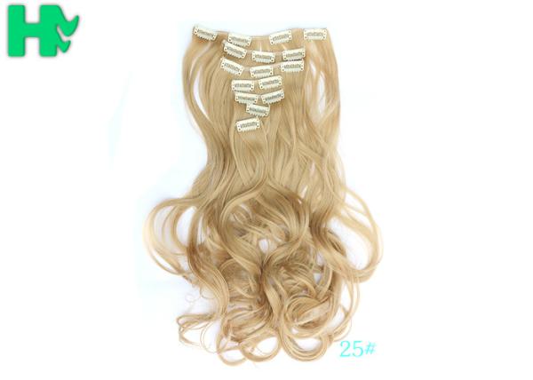 Blonde 16 Inches Synthetic Clip In Hair Extensions High Temperature Fiber