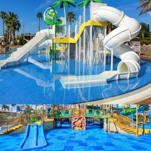 Fiberglass Steel Kids Splash Water Playground Interactive Water Slide Splash Pad