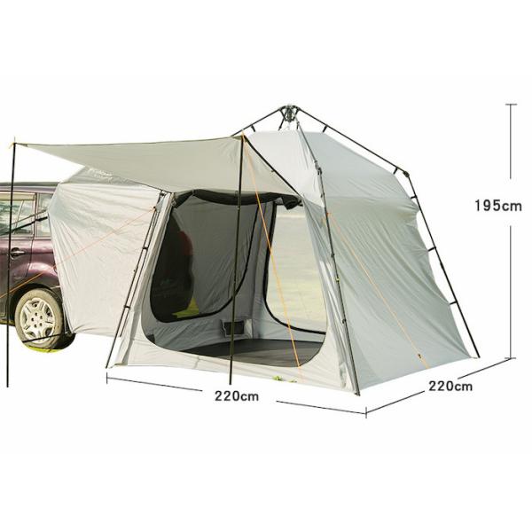220*220*195CM Стекловолокно для 4 человек Серое PU2000MM Полиэстер 210D SUV Кампинговая палатка водонепроницаемая с УФ-защитой Простая установка