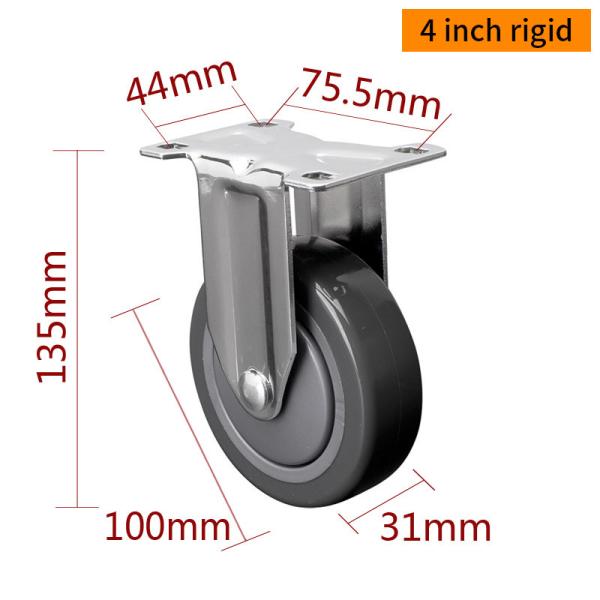 Industrial Plate Caster Wheels 4 Inch 100mm Castor Wheel Manufacturers