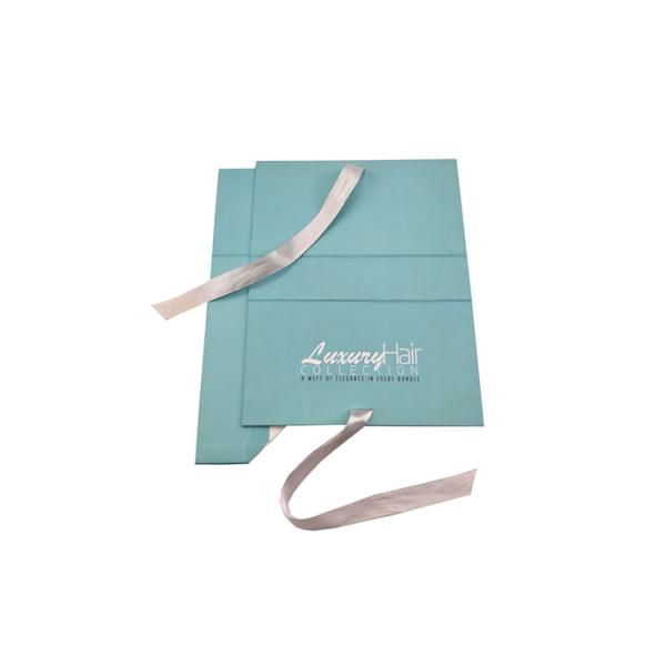Teal Light Blue Paper Decorative Cardboard Storage Boxes Ribbon Environmental