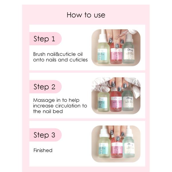 Ensemble de soins pour ongles Pure Only Healthy Art 20 ml Huile à cuticules Nutrition Essentiel pour le soin des ongles Certificat MSDS CE CPNP