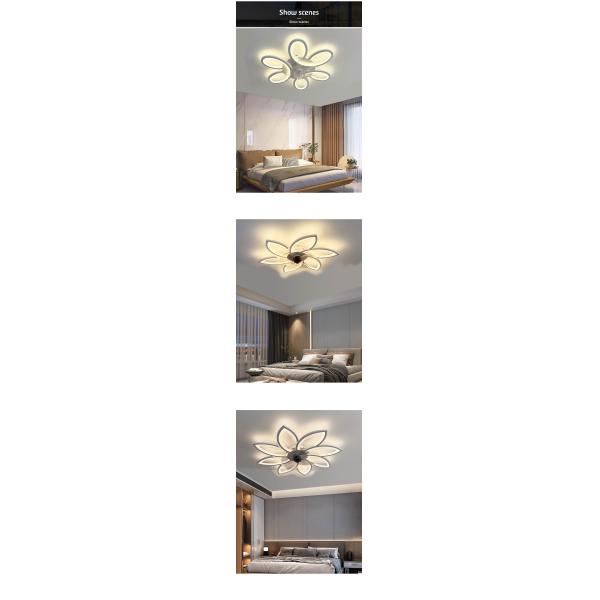 Modern Home 36-60W LED Smart Electric Ceiling Fan with Light Iron Body Pure Copper Motor