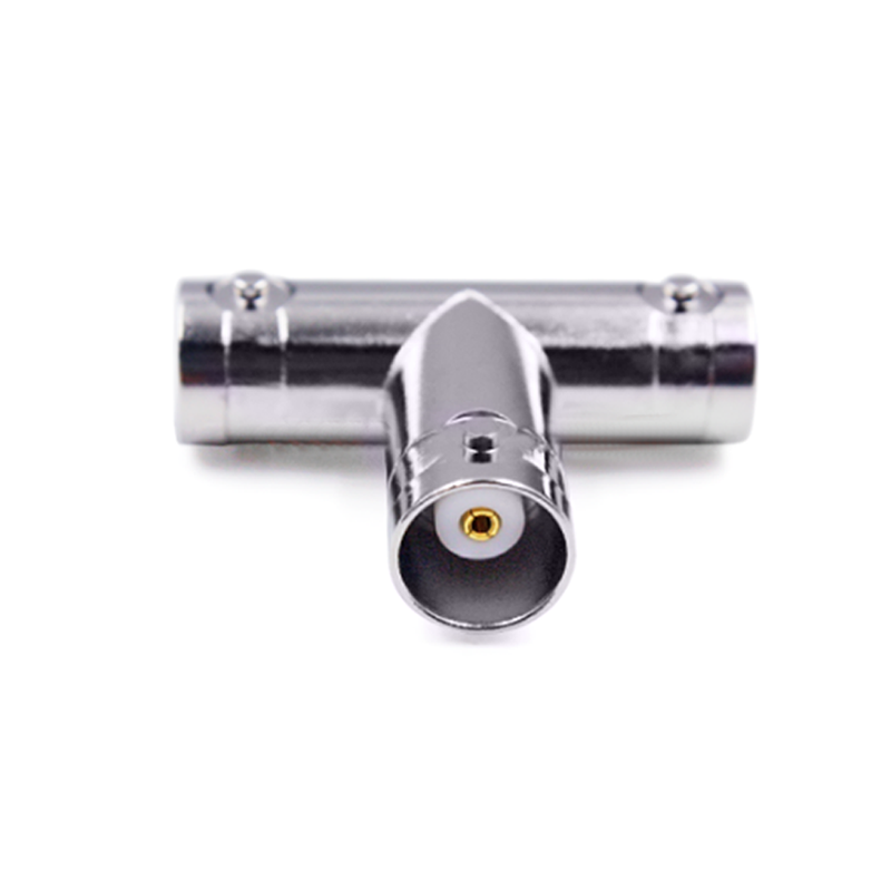 BNC T Adapter BNC-KKK Triple Female 50 Ohm Gold-Plated Brass DC-4GHz RF Connector for CCTV & Security Systems