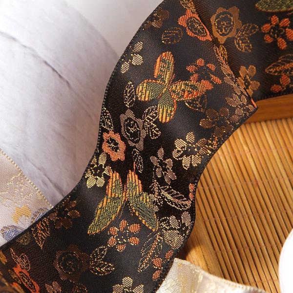 Style Single-Sided Butterfly Flower Embroidery Edging Satin Ribbon Handmade Bow Headband Hair Clip Accessories Flower Ties