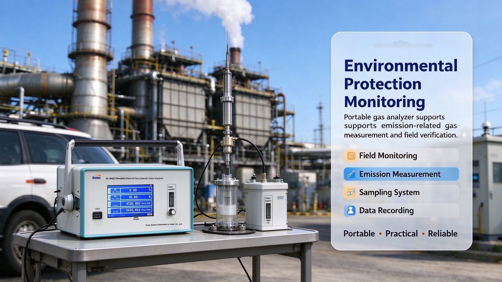 Portable Metal Calorific Value Multi Gas Analyzer CO2 CH4 DP CnHm Natural Gas Detector