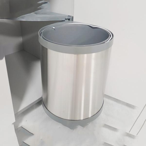 304 Built-in Inner Rotating Garbage Can Kitchen Hidden Plastic Storage Cabinet Garbage Can