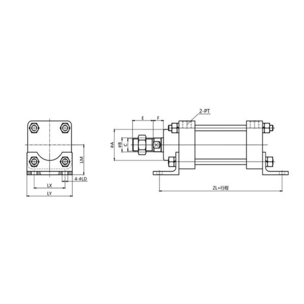 Гидравлические масляные цилиндры на заказ Промышленный MOB 32/40/63/80/100 Легкая работа