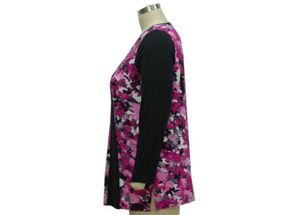 Romantic Long Sleeve Floral T Shirt Top , Full Sleeves T Shirts For Womens Beautiful