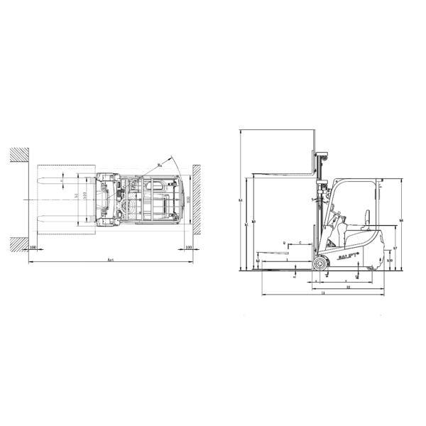 Контрбаланс вилка грузовик подъем три колеса сидя на 1500 кг подъем 3000 мм