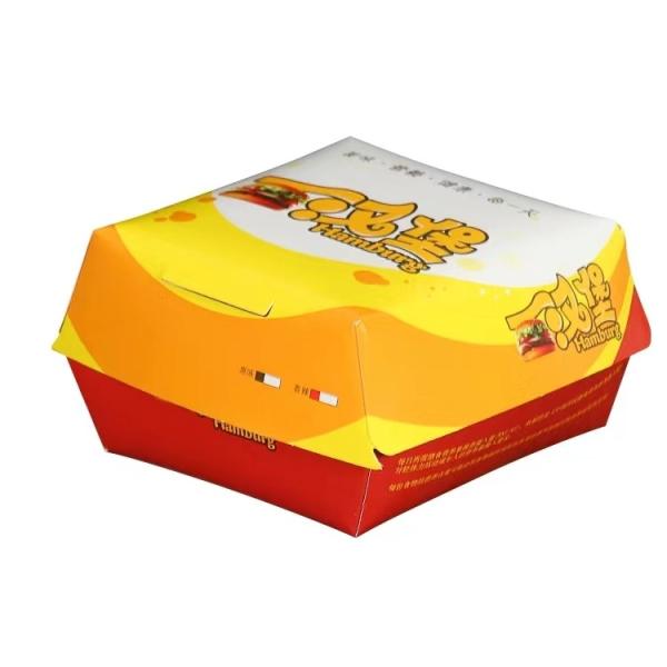 Delivery Paper Burger Box Custom Printing Restaurant Delivery Brand Packaging Hot Dogs Catering Fast Food
