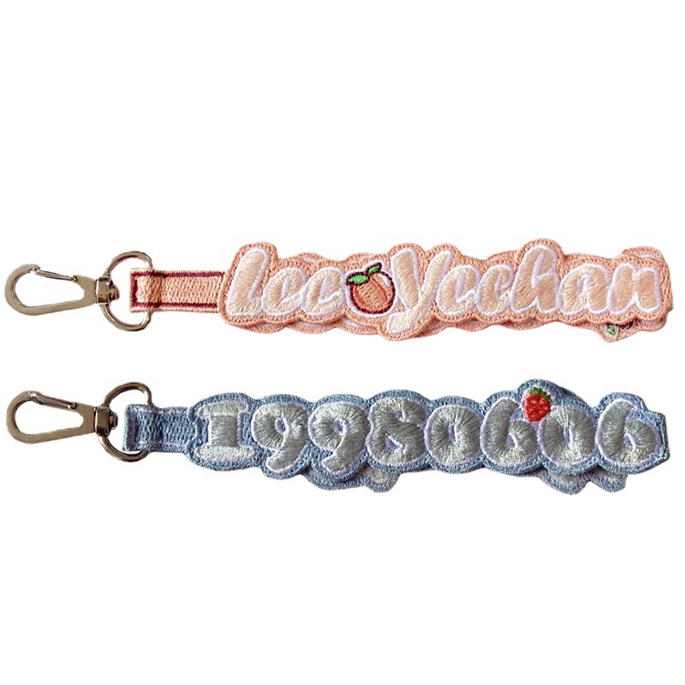 Free Sample Fabric Key Chain Custom Embroidered Aviation Key Chain Embroidery Keychain