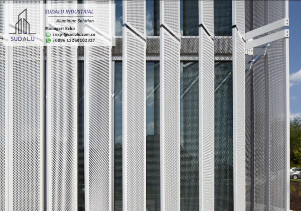 SUDALU PVDF OEM Design Aluminum Facade Cladding Panel for Outdoor Decoration Metal Perforated Panel