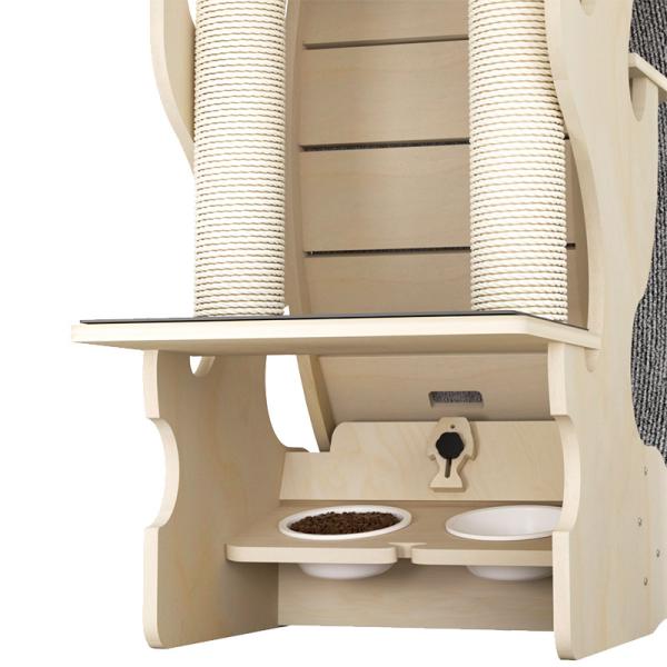 Keep Your Pets Fit Solid Wood Cat Climbing Frame with Running Wheel and Dog Treadmill