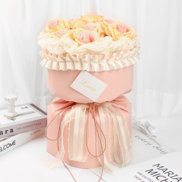 4.0cm*4.5m Cinta de poliéster de borde arrugado para empacar flores