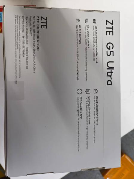 ZTE G5 Ultra 5G AI Indoor WiFi7 Router