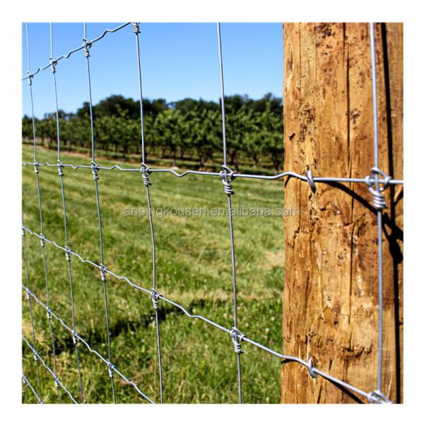 Galvanized 5-8 ft Fixed Knot Deer Cattle Fence for Farm Field Protection Square Design