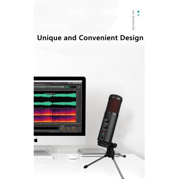 170mm*47.5mm Home Studio Microphone 75ma Usb Condenser Mic For Singing