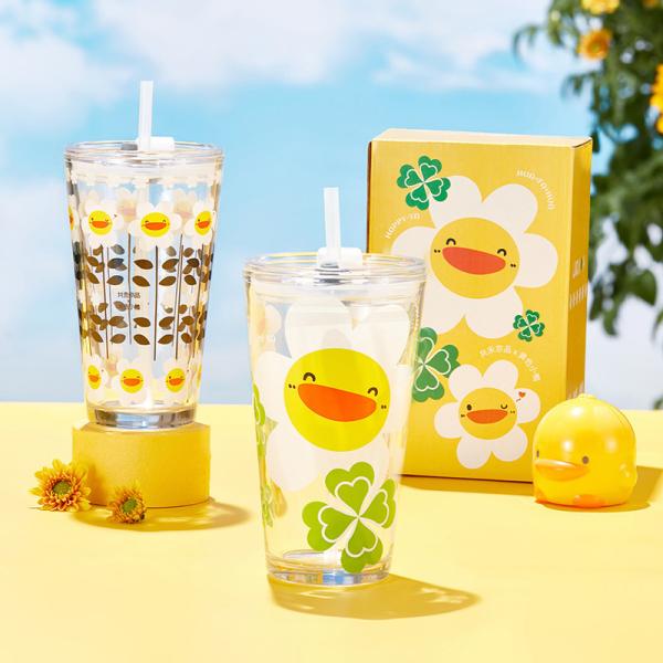 Custom Logo Color Pattern Etched Glassware With Straw For Corporate Branding