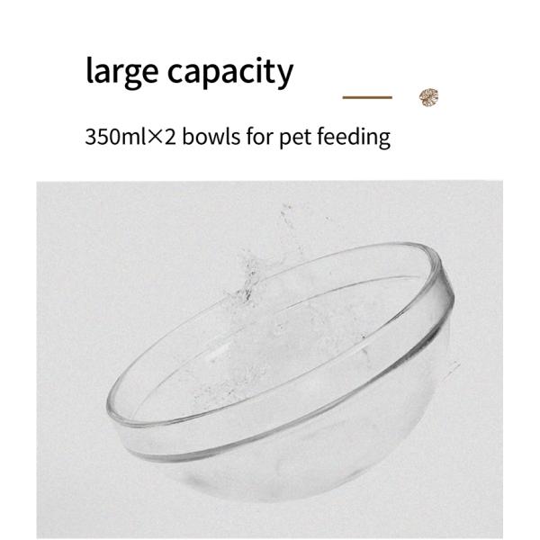 Commercial Buyer E-commerce Stores Elevated Wood Pets Feeder Holder with 2 Glass Bowls