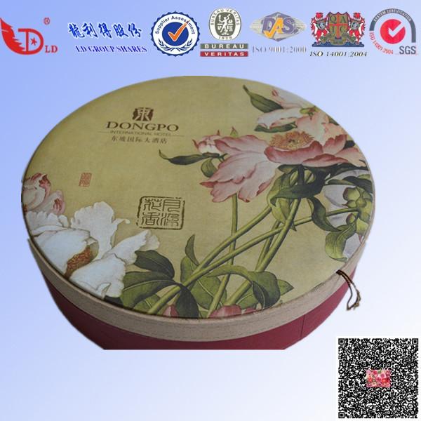 fancy quanlity round gift tea box