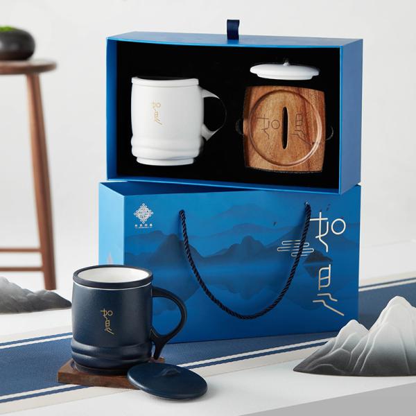 Prêt à l'expédition en stock Ceramique tasse à café, thé, eau et tasse à tasse avec sous-sol pour le logo personnalisé