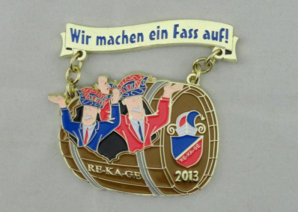 RE-KA-GE 3.5mm Custom Enamel Medal , Zinc Alloy Sports Medals For Kids
