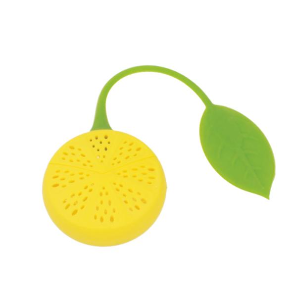 18.5x5x2cm Lovely Lemon Shape Loose Leaf Silicone Tea Strainer Safe Food Grade SSTI04