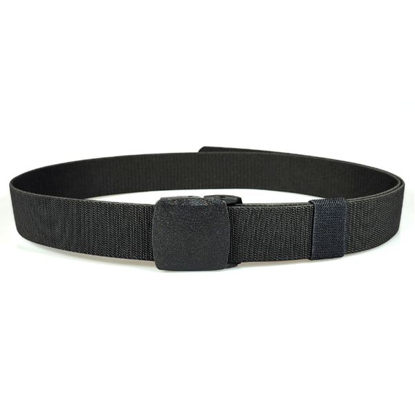 DANSKY Custom Logo Fabric Belt with Heat Cut Tail Plate Flip Buckle Elastic Stretchy Nylon Webbing Belt