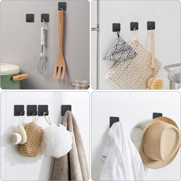 No Drilling Wall Mounted Stainless Steel Sticky Hangers Wall Hooks Adhesive Hooks