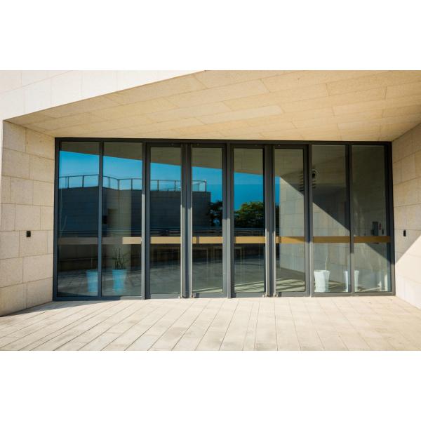 EPDM Gasket Aluminum Folding Doors With Silicone Sealant And Aluminum Alloy Hollow Toughened Glass