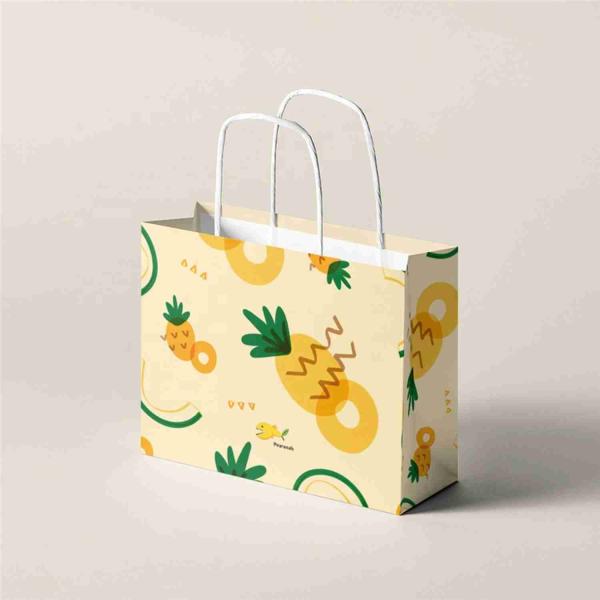 Custom Fruit Printing Kraft Carrier Bags Party Favor Gift Bag Pantone color