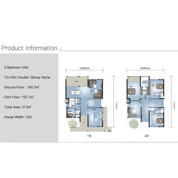 Австралийский американский стандарт стальной конструкции префабрикованной виллы жилой с веселым палубой