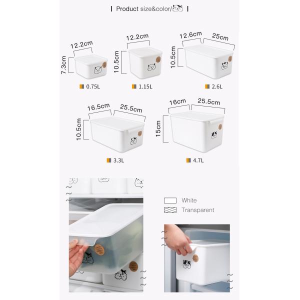 2.6L 3.3L 4.7L Freezer Vegetable Storage Box For Fridge Refrigerator