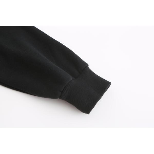 Da planície ocasional do algodão do pulôver 100 dos homens negros longos da luva Hoodie desproporcionado