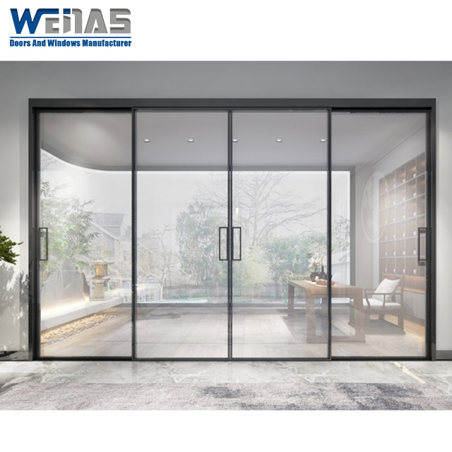 Interior Room Partition Sliding Doors Aluminum Panoramic Slim Frame