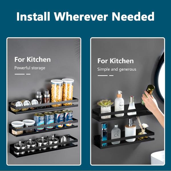 Стенная полка Металлические стенные полки Стенный организатор для хранения бутылок черных специй