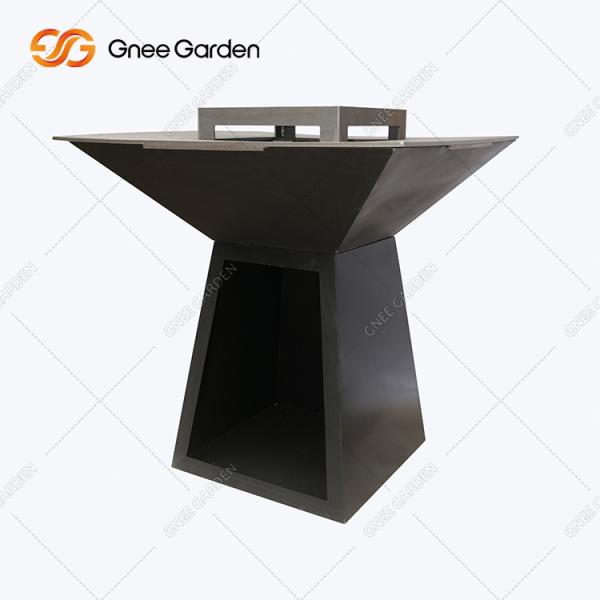 Bbq Rusty Corten Steel Fire Pits With Log Store BBQ Gas Grill Outdoor BBQ Grill