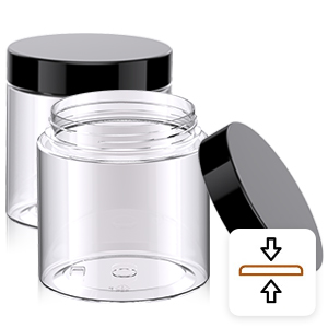Plastic Jars Round Clear Cosmetic Container with Black Lids, Bagease Slime Jars for Lotion, Cream, Ointments, Makeup, Eye shadow, Rhinestone, Samples, Pot, Travel Storage